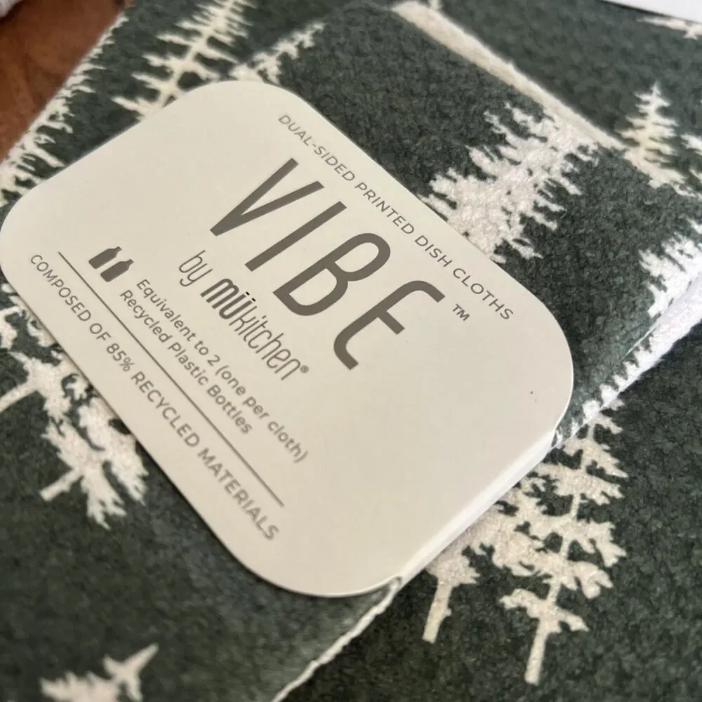 Vibe By MUkitchen Lot Of 4 Tea Towel Cloths Pot Holder New Recycled Material